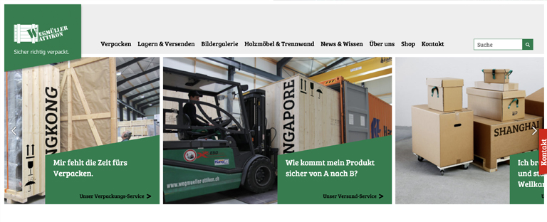 Webseite und Shop, Wegmüller AG